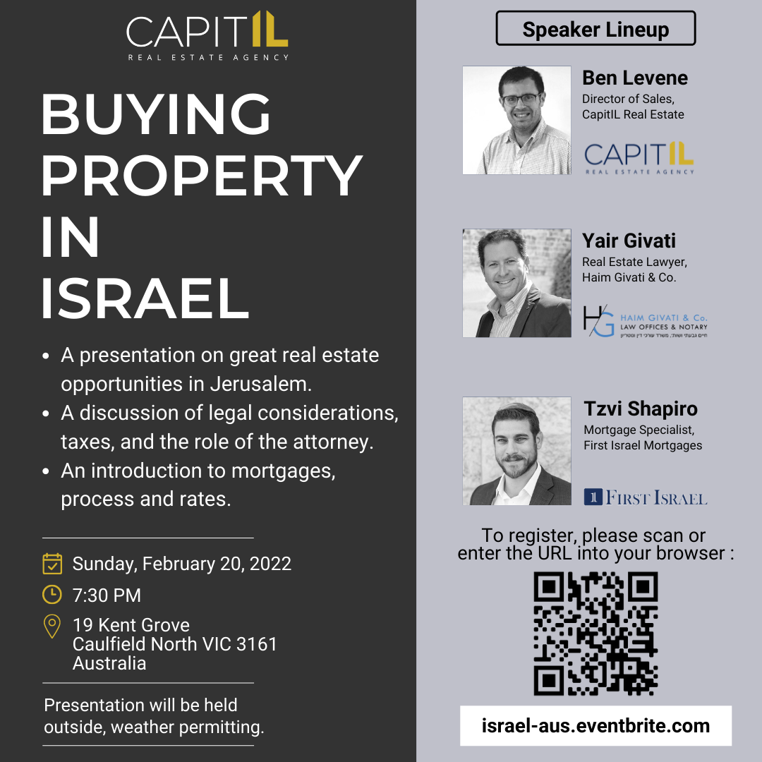 Australia Event on Jerusalem Real Estate