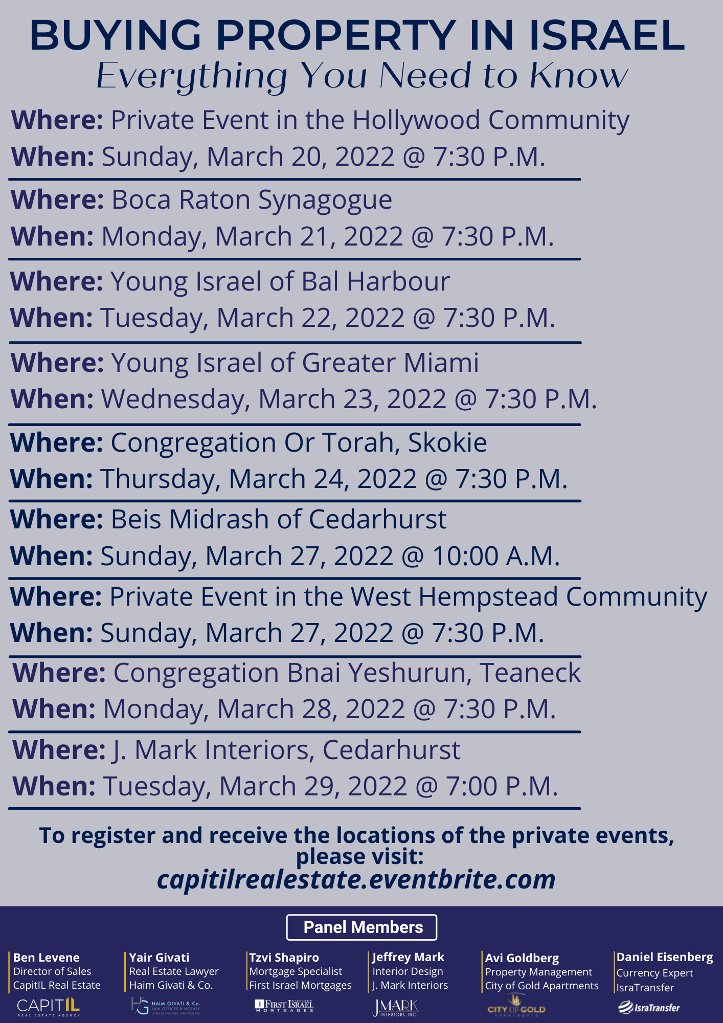 March Events List