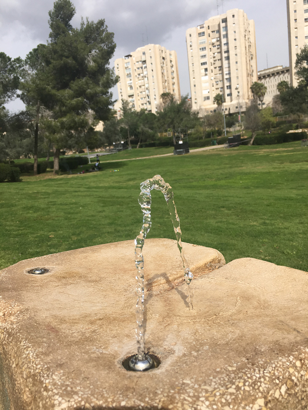 Drinking fountain in Gan Sacher park, Jerusalem